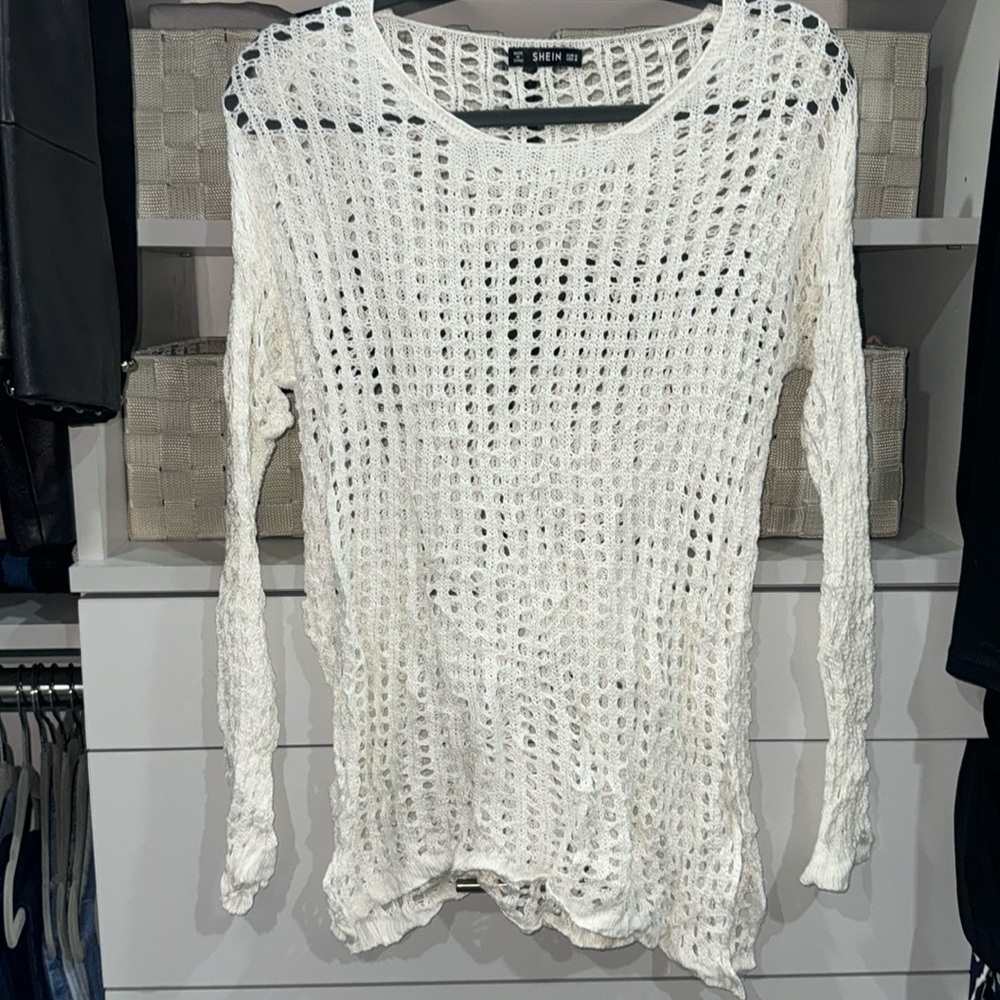 Open knit coverup top
